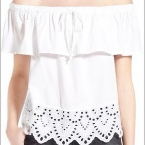 Madewell Balcony Eyelet Off The Shoulder Top